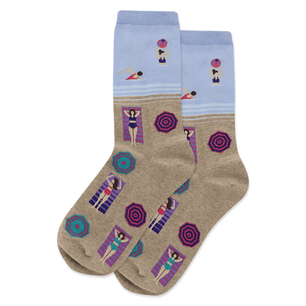 HotSox, Women's, Novelty, Sock, Sunbathers, Periwinkle